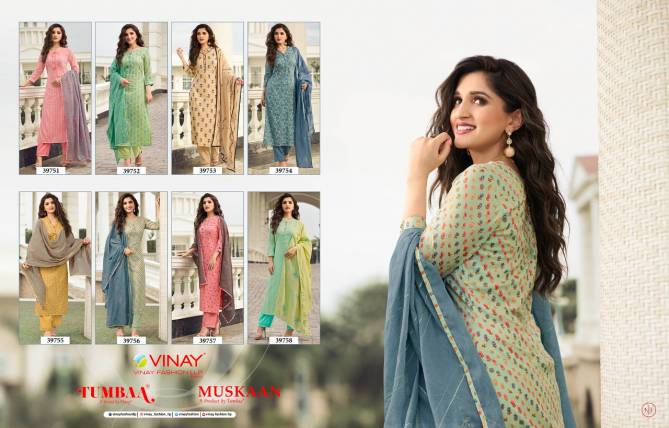 Vinay Tumbaa Muskaan Fancy Festive Wear Lawn Cotton Printed  Ready Made Collection